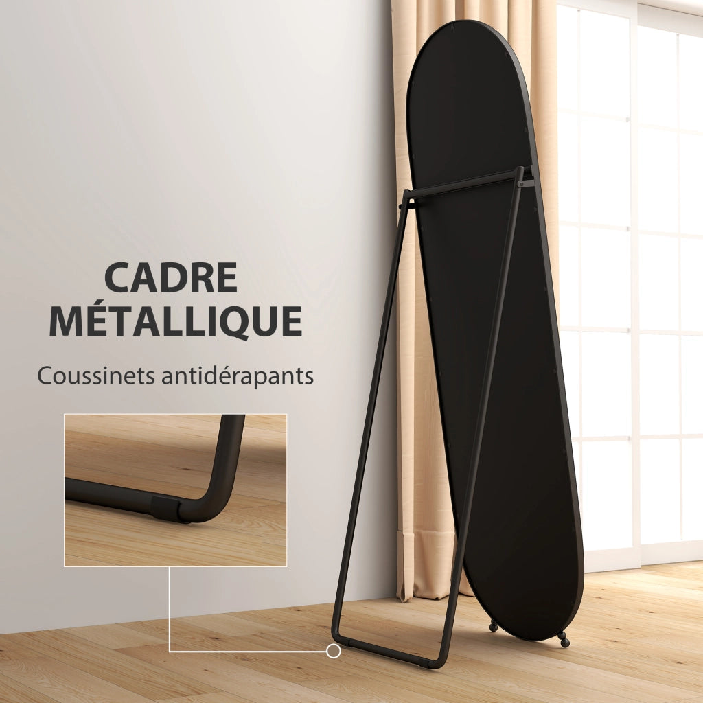 Specchio ovale con supporto in metallo nero ¨C zephmum ¨C 40x160 cm
