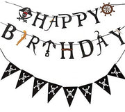 Decorazione da Festa Piraati - Thema Personalizzabile - 4 Set - Materiale Duraturo Kartonato - Fai da Te