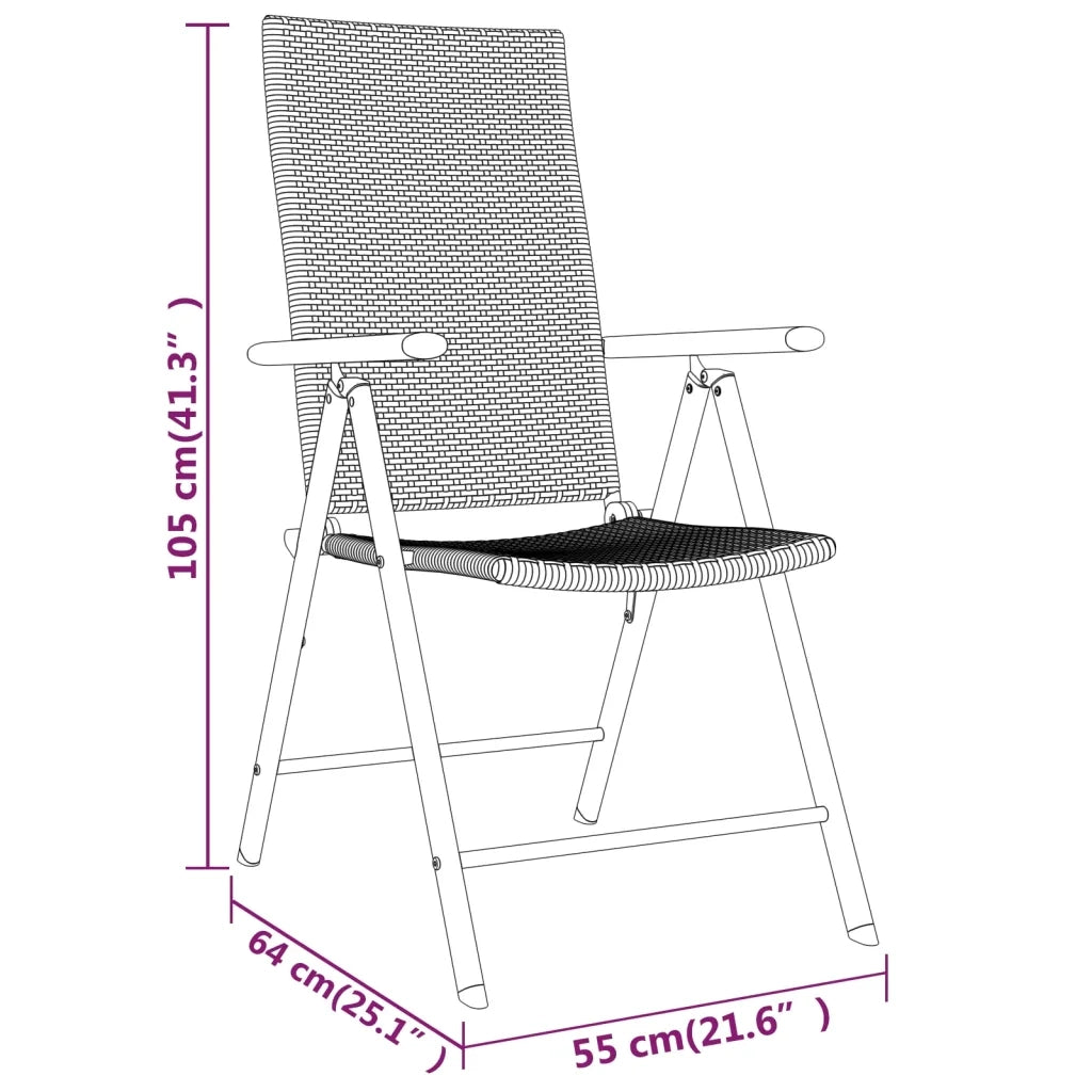 Set Mobili da Pranzo per Giardino 7 pz Nero 3099105