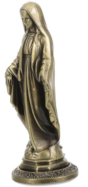 Miniatura della Vergine Maria - Scultura religiosa cattolica - Ornamento della Vergine Maria - Immagine religiosa cattolica - Immagine sacra - Madonna in metallo - Zinatura a mano
