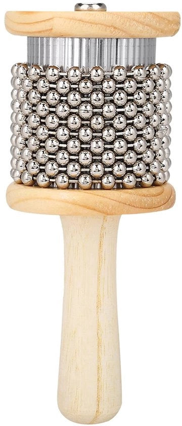 Accessori - Strumento a Percussione in Legno - Cabasa - Materiale Metallo/Legno - Dimensioni 18,5 cm - 6,5 cm - Manico Stabile e Comodo