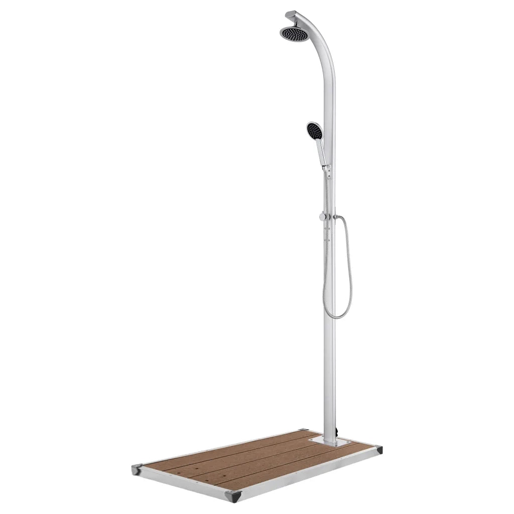 Doccia da Giardino con Base Marrone 220 cm in Alluminio cod mxl 49987