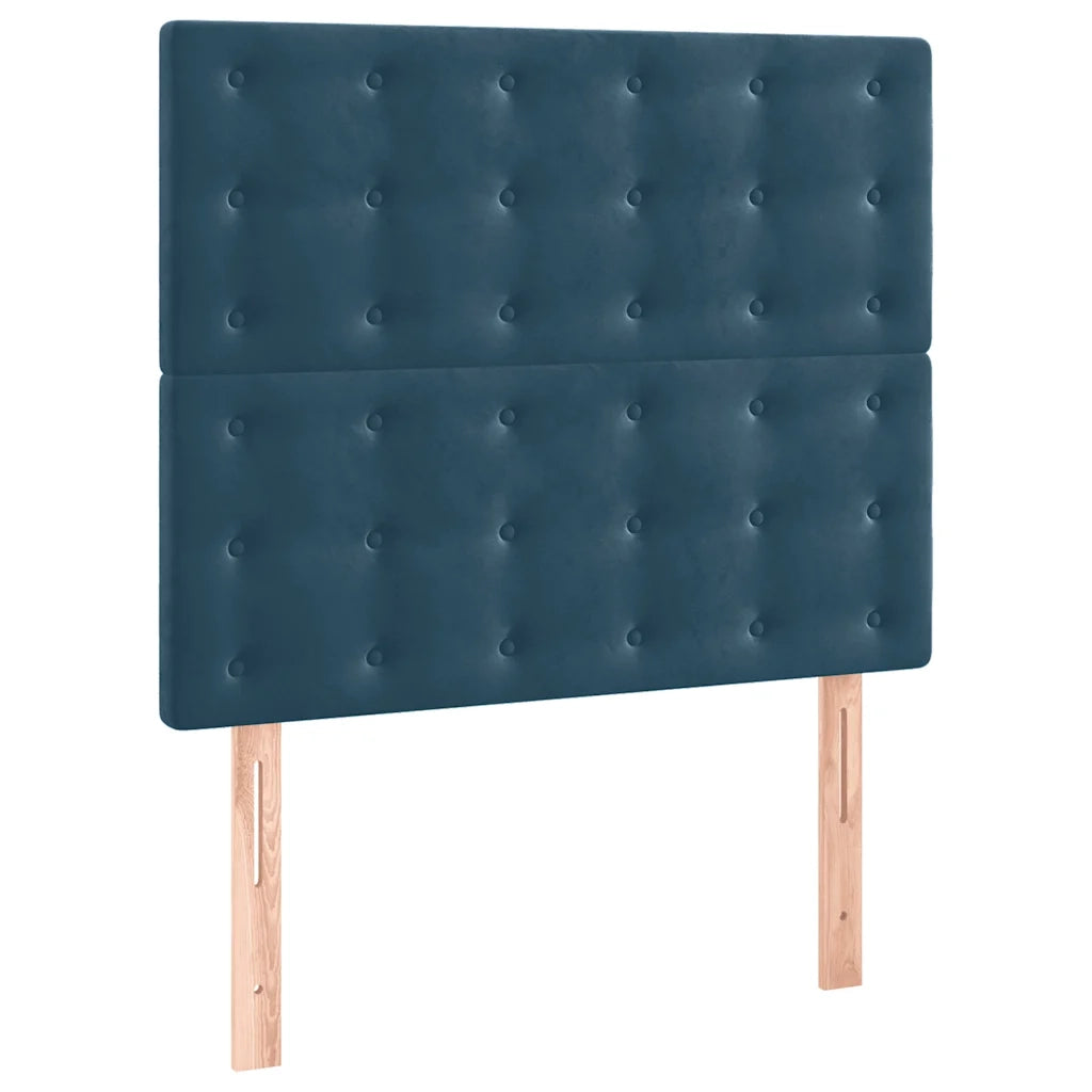 Giroletto a Molle con Materasso Blu Scuro 80x200 cm in Velluto