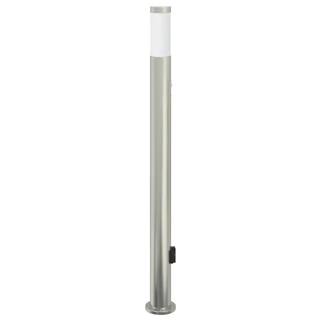 Lampada a paletto con sensore e presa 110 cm Acciaio Inox IP44 4006021