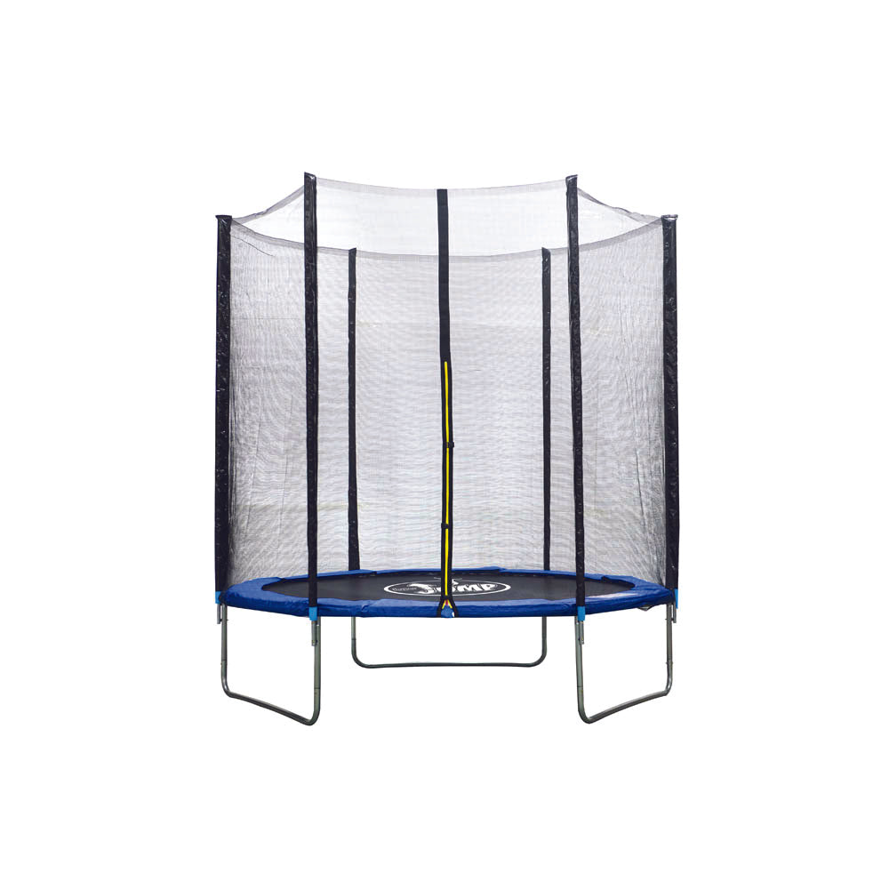 Trampolino Tappeto Elastico Ø183x200 cm in Acciaio con Rete di Protezione Nero e Blu