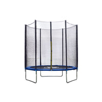 Trampolino Tappeto Elastico Ø183x200 cm in Acciaio con Rete di Protezione Nero e Blu