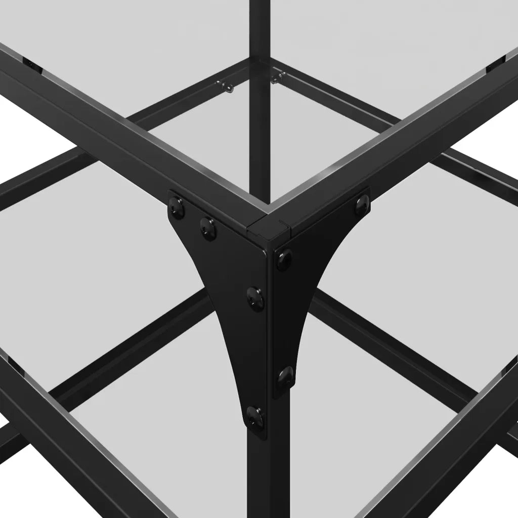 vidaXL Tavolini con Piano in Vetro Trasparente 2 pz 40x40x45cm Acciaio