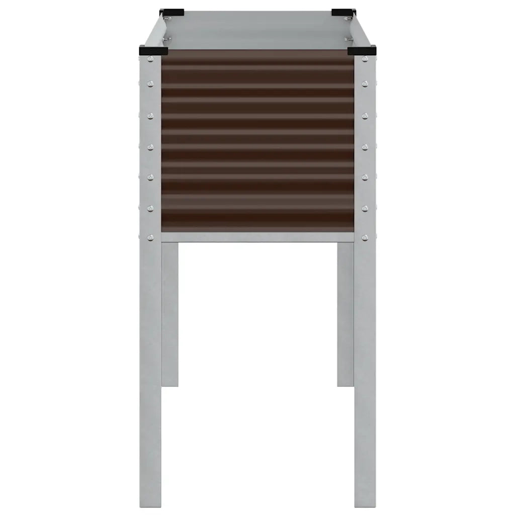 Fioriera da Giardino-Vaso da Esterno-Contenitore per Piante marrone 100x45x90 cm in acciaio