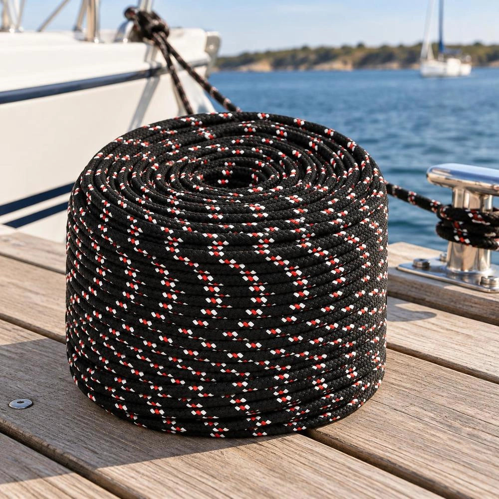 Boat Rope, Black, 10 Mm, 25 M, Polypropylene