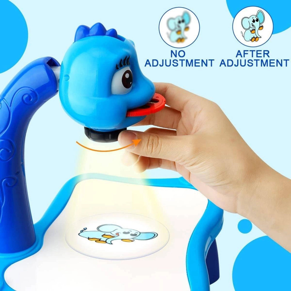 Trade Shop - Tavolo Da Disegno Per Bambini Con Proiettore Led Lavagna Educativa Giocattolo -