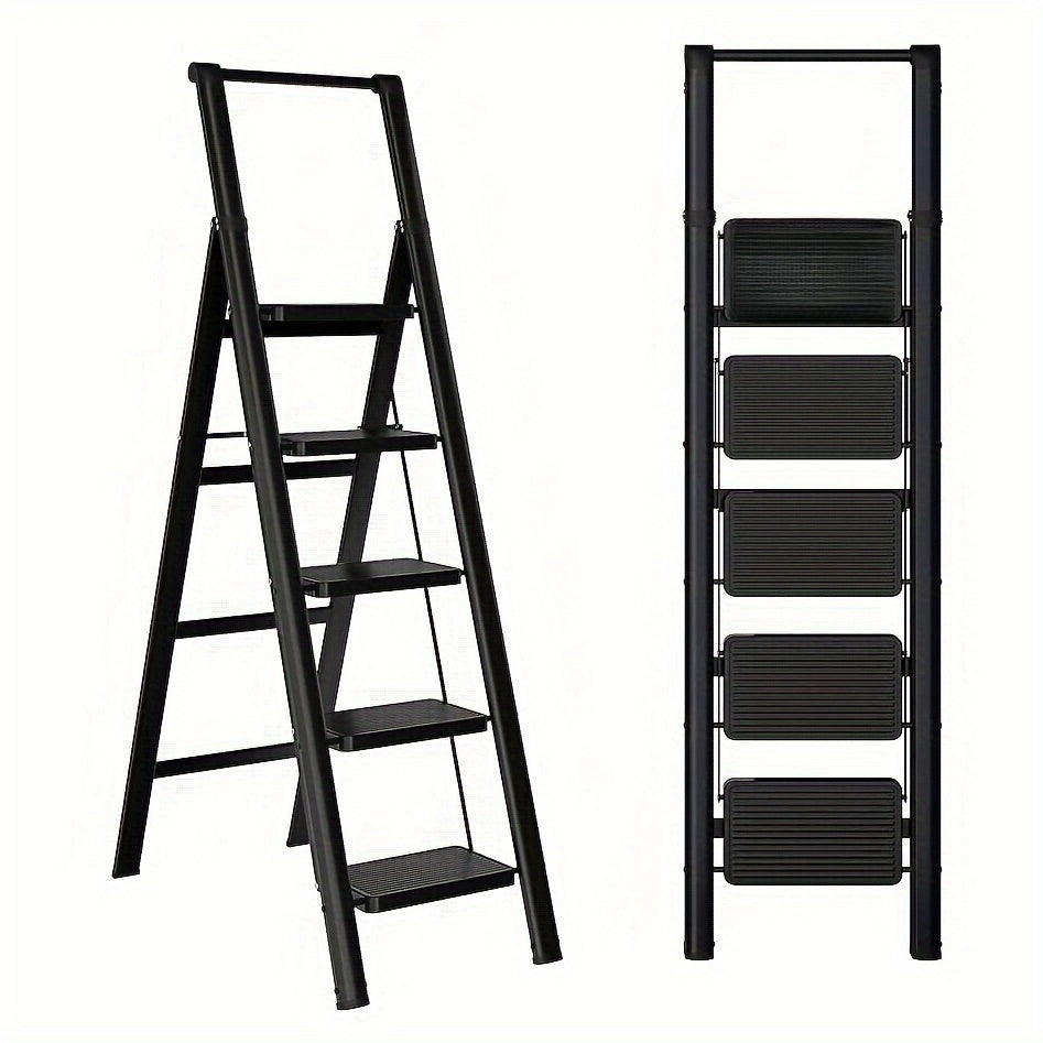 Scala a 5 Gradini Pieghevole ¨C MINIMAL ¨C Acciaio Antiscivolo Multiuso