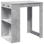 Tavolo da Bar Grigio Cemento 102x70x103,5 cm in Truciolato