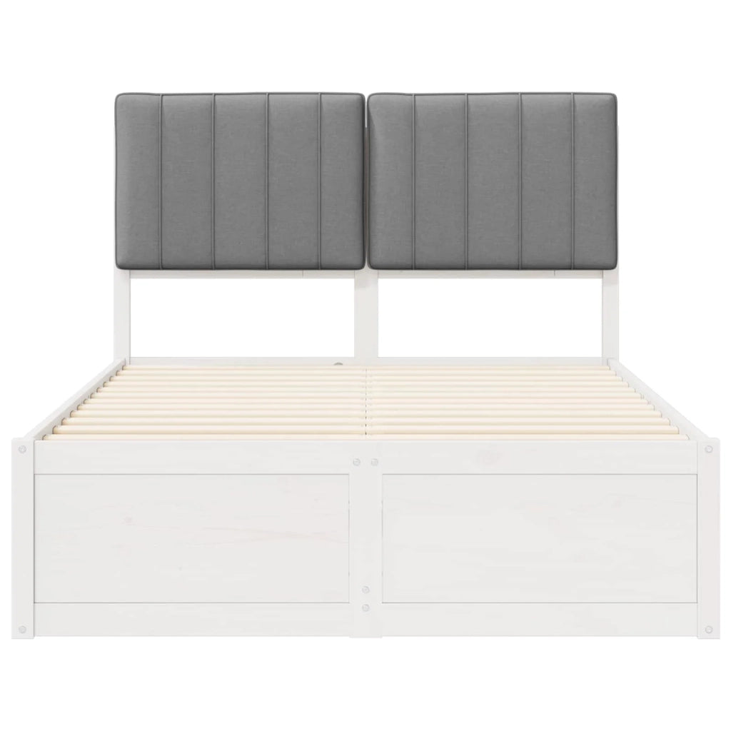 Letto con Testiera Rivestita Grigio chiaro 120 x 190 cm