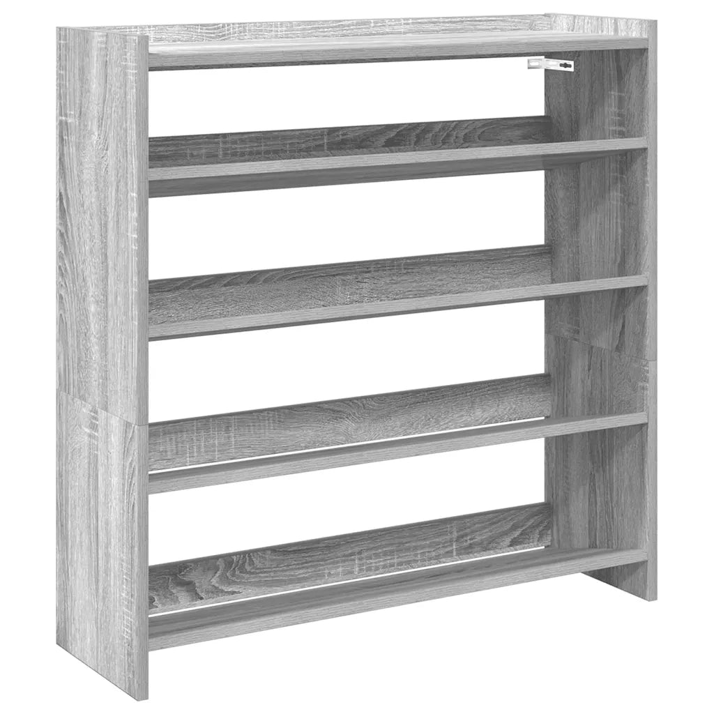 Scarpiera-Scaffale per scarpe Grigio Sonoma 80x25x81 cm in Legno Multistrato
