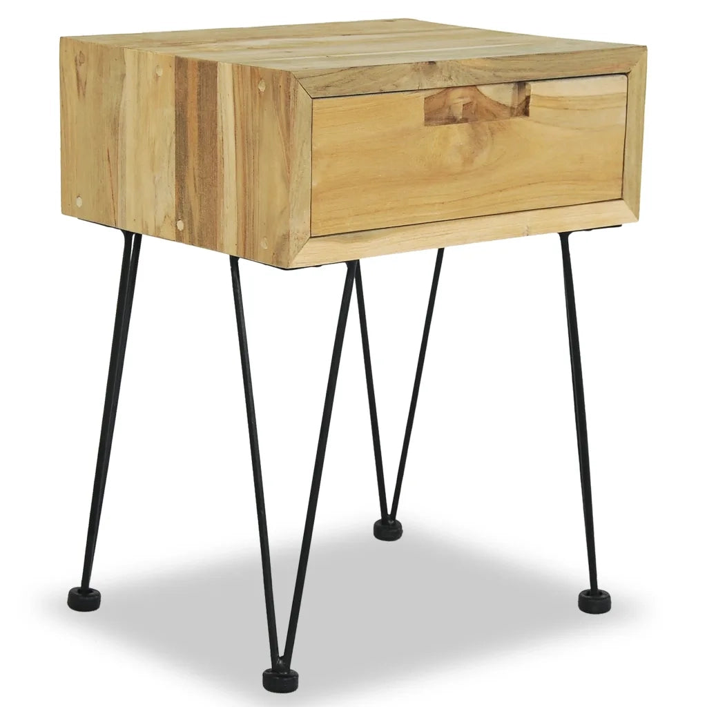 Comodino 40x30x50 cm in Legno Massello di Teak cod mxl 30915