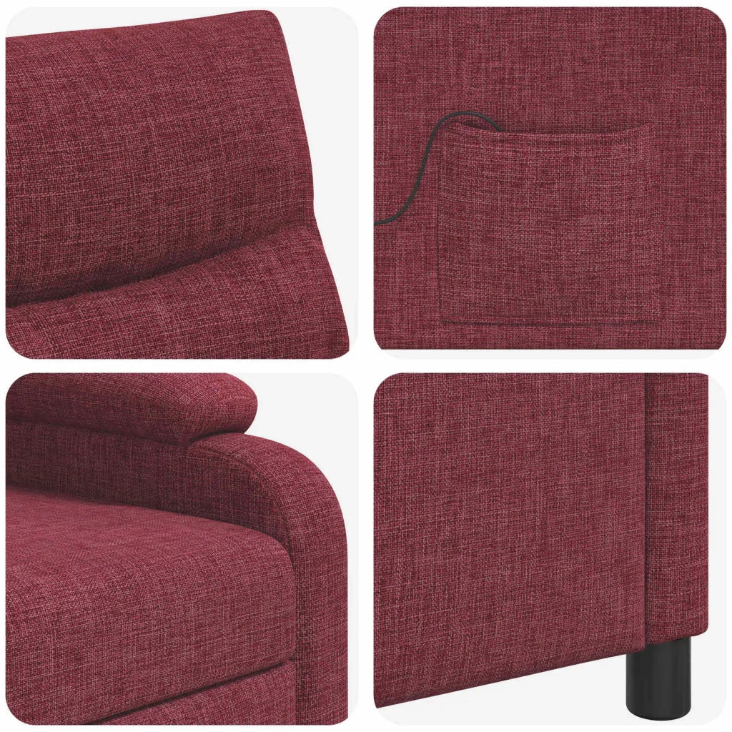 Divano Sedia-Poltrona Massaggiante Rosso Vino Tessuto 562744