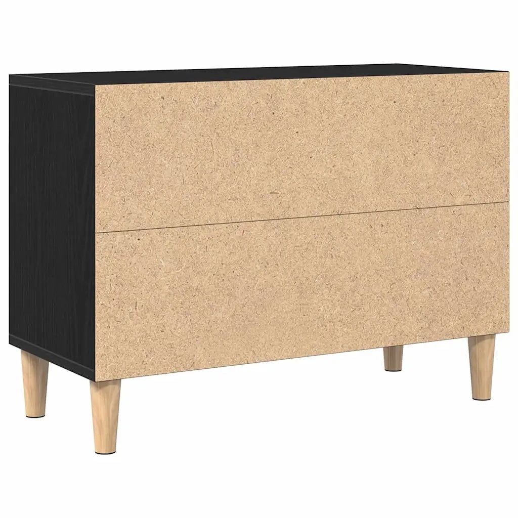 Mobile TV Rovere Nero 69,5 x 30 x 50 cm Legno multistrato 862583