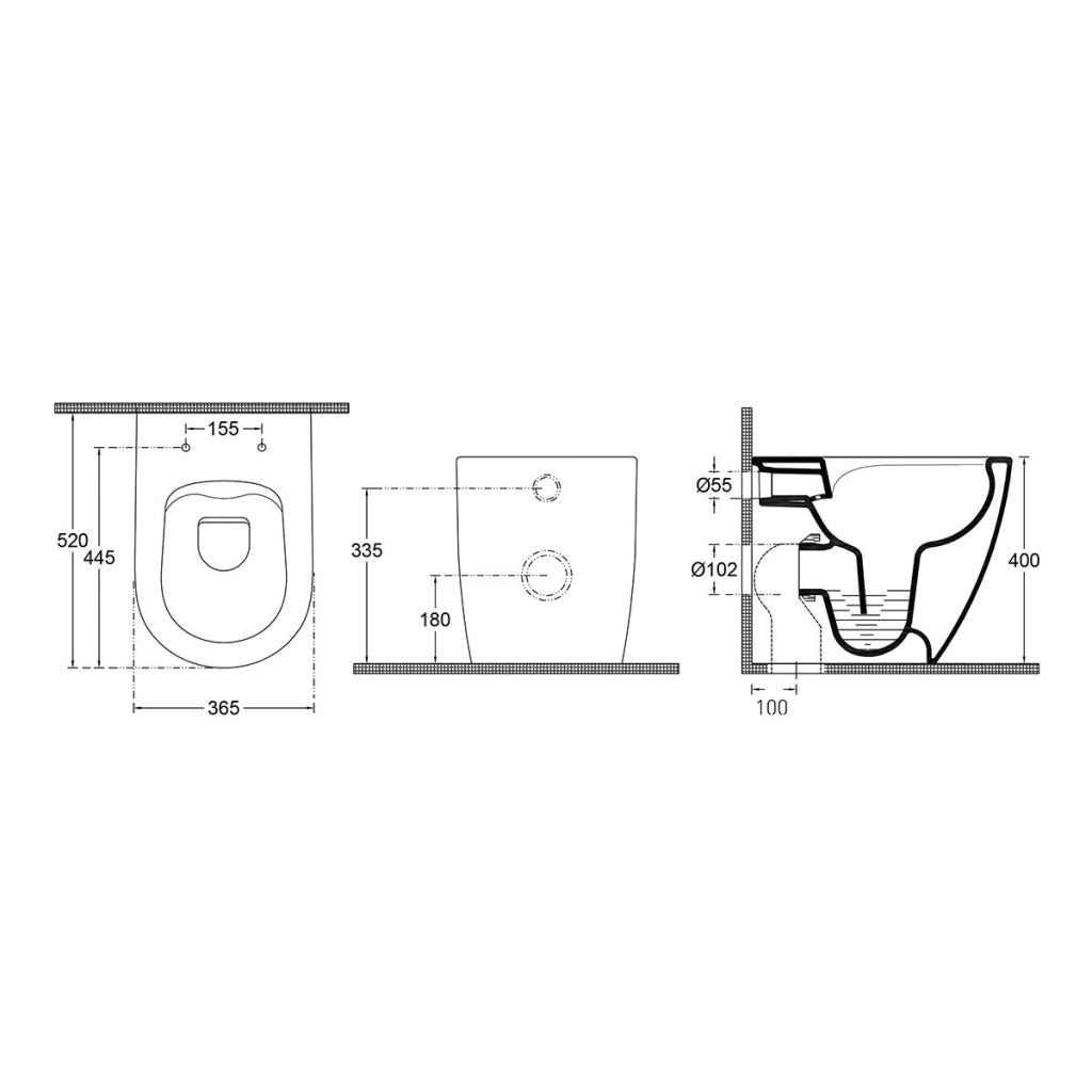 Sanitari filomuro opaco INFINITY: vaso, bidet, copriwater soft-close - Salmone Opaco