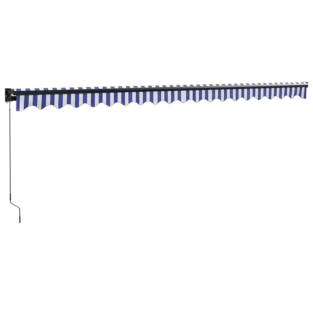 Tenda da Sole Retrattile Blu e Bianca 5x3 m Tessuto e Alluminio 3154450