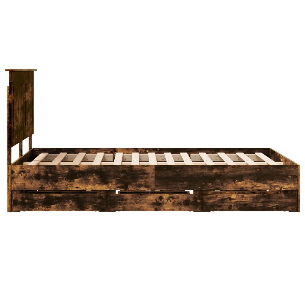 Struttura del letto con cassetto Rovere fumé 120 x 200 cm 3409486