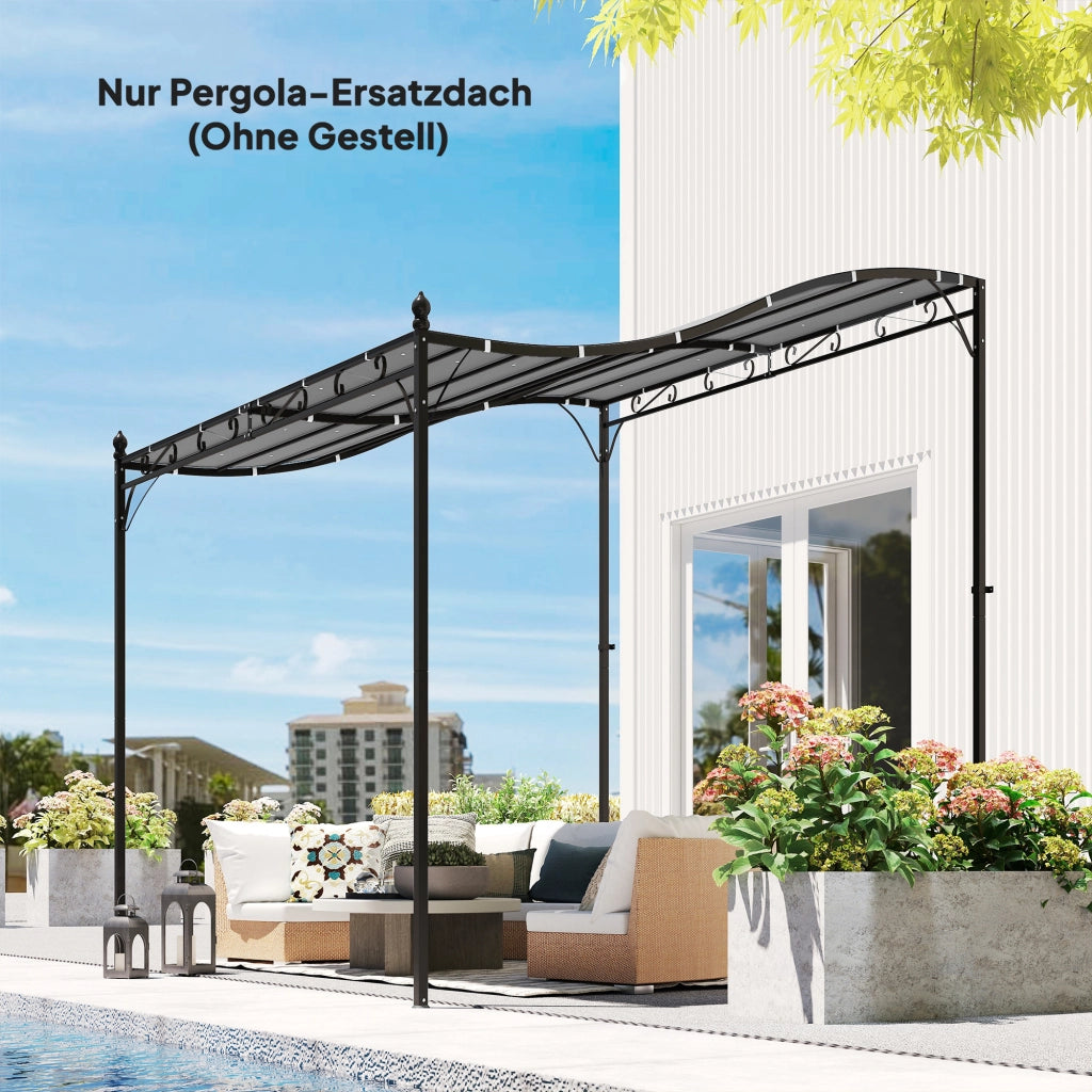 Copertura Pergola Tetto 3x3m ¨C zephmum ¨C 298x293 cm Grigio Scuro