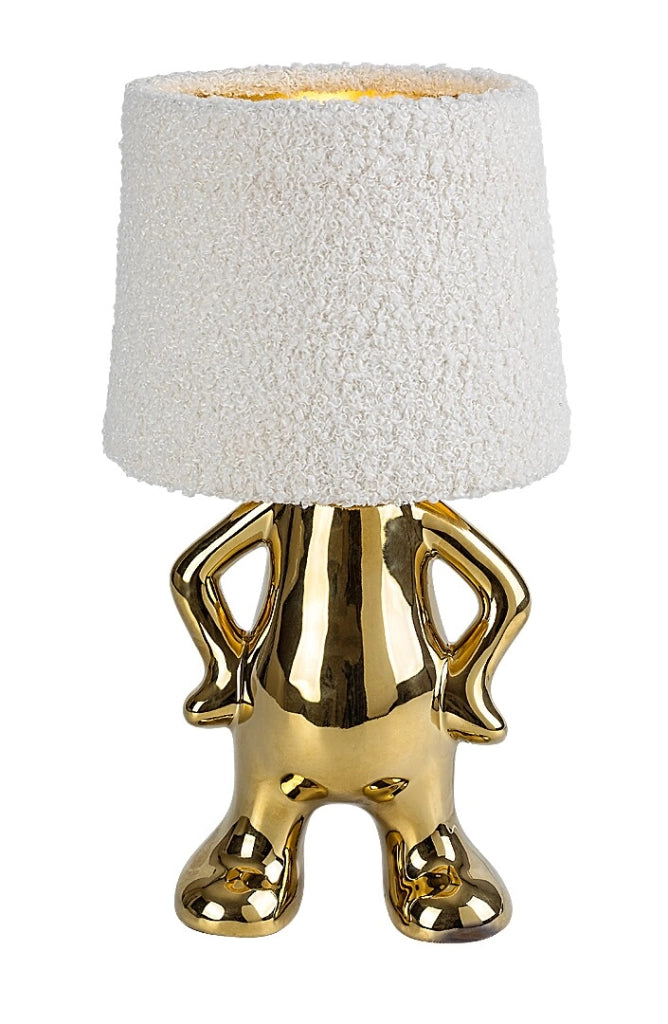 Lampada da tavolo ceramica oro paralume crema E14 Rabalux