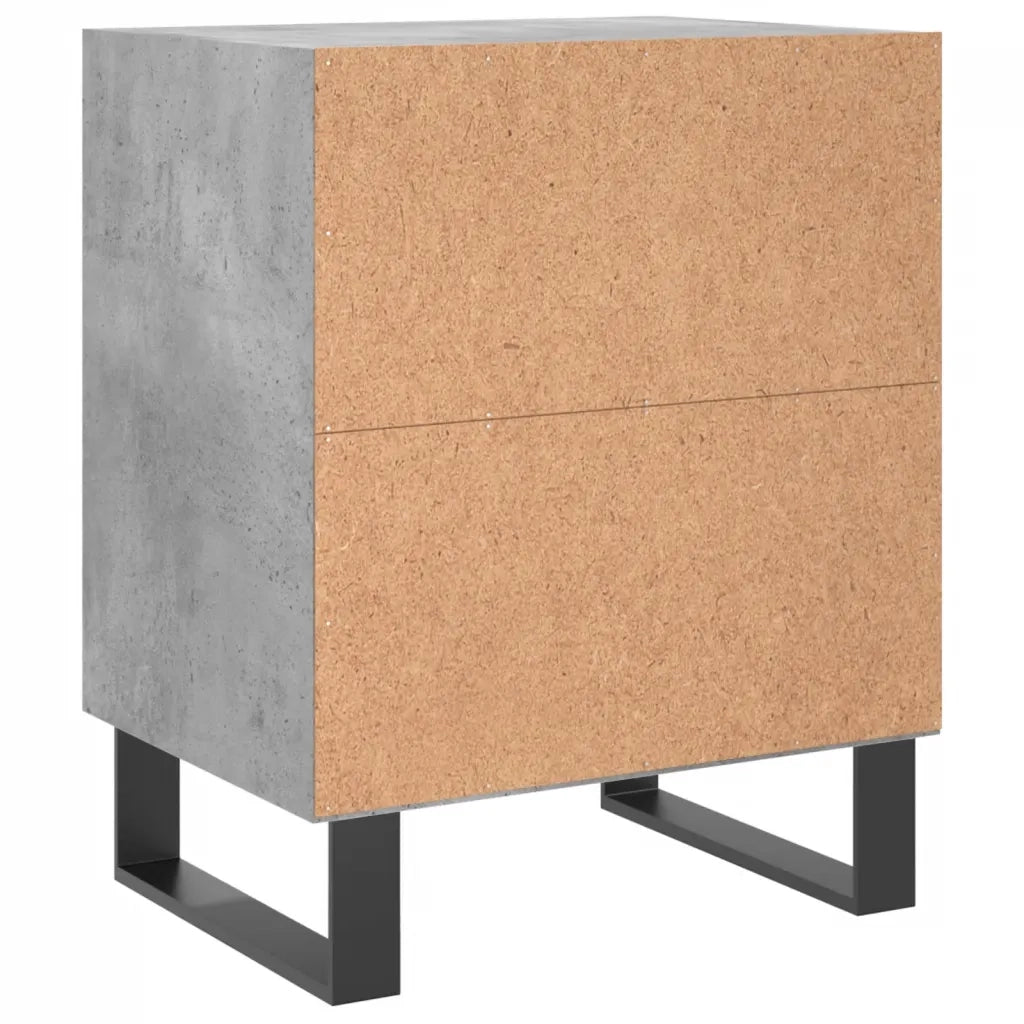 Comodini 2 pz Grigio Cemento 40x30x50 cm in Legno Multistrato 826805