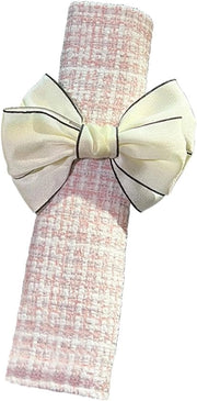 Protezione autoimpatto in cotone e lino, schienale protettivo contro la compressione - striscia rossa-beige, 21 x 6 cm