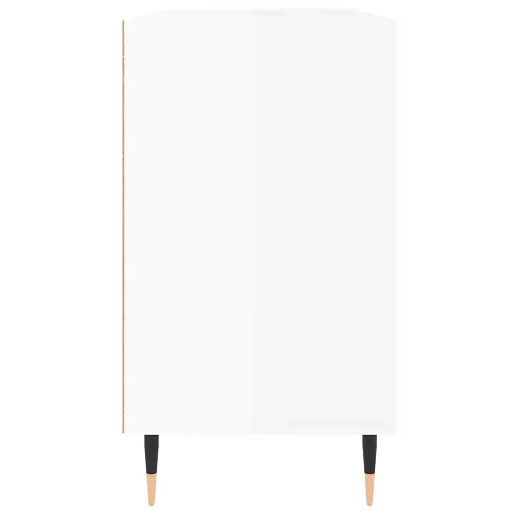 Armadietto Bagno Bianco Lucido 80x33x60cm in Legno Multistrato 831622