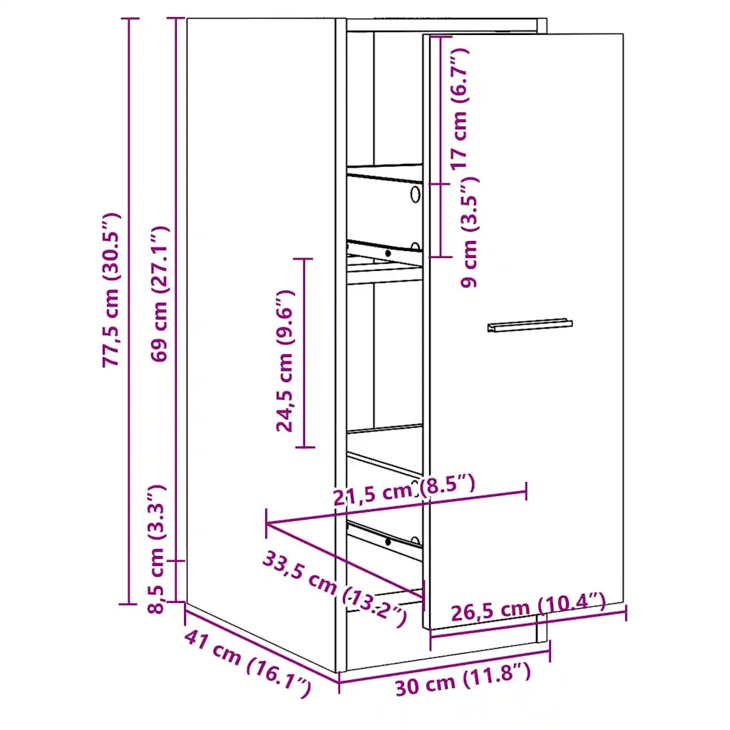 vidaXL Armadietto da Farmacia Legno Vecchio 30x41x77,5cm in Truciolato