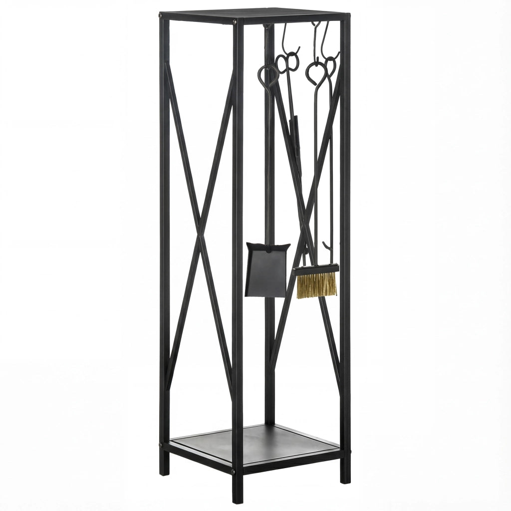 Tavolo portacenere ¨C zephmum ¨C metallo nero 34x34x111 cm