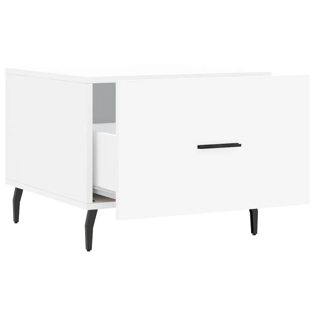 Tavolini da Salotto 2 pz Bianchi 50x50x40 cm Legno Multistrato