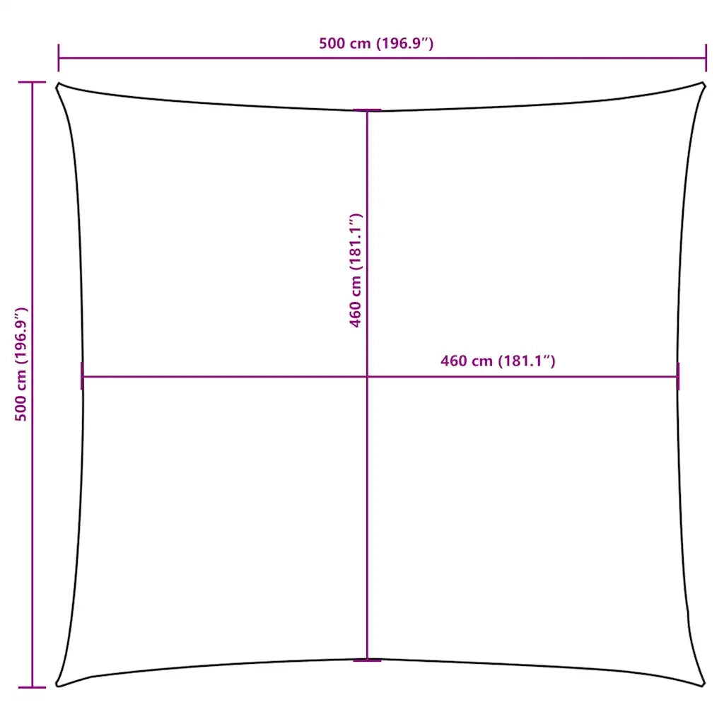 Vela Parasole in Tela Oxford Quadrata 5x5 m Gialla