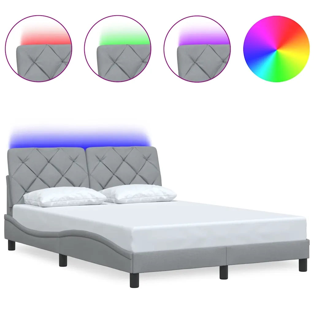 Giroletto con LED senza Materasso Grigio Chiaro 120x200 cm 3310657