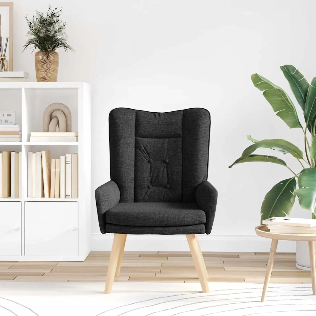 Poltrona | Sedia Relax Nero 63 x 67 x 94 cm Tessuto e compensato