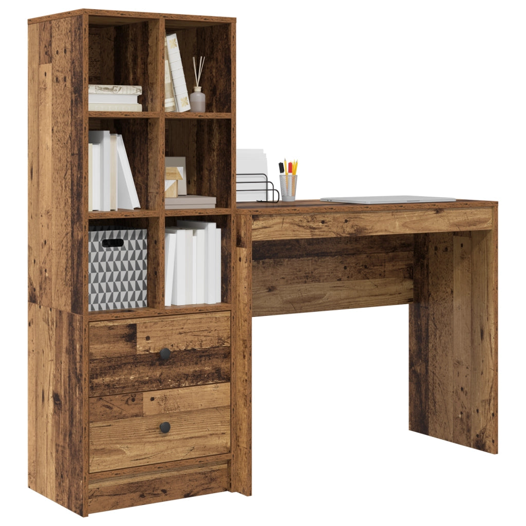 Scrivania con Stoccaggio Legno Vecchio Legno Ingegnerizzato