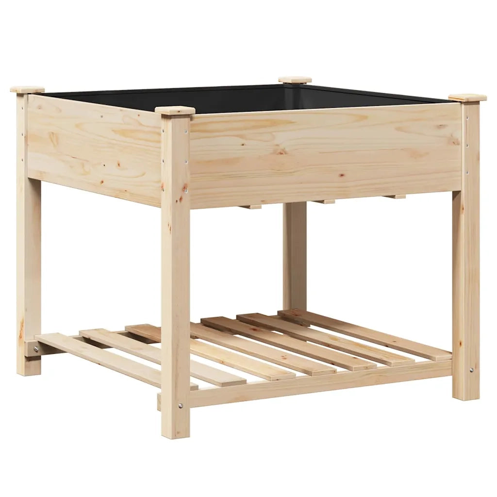 Vaso da giardino con lo scaffale-Fioriera con Mensola Esterno-Contenitore per Piante Beige 90 x 90 x 76,5 cm