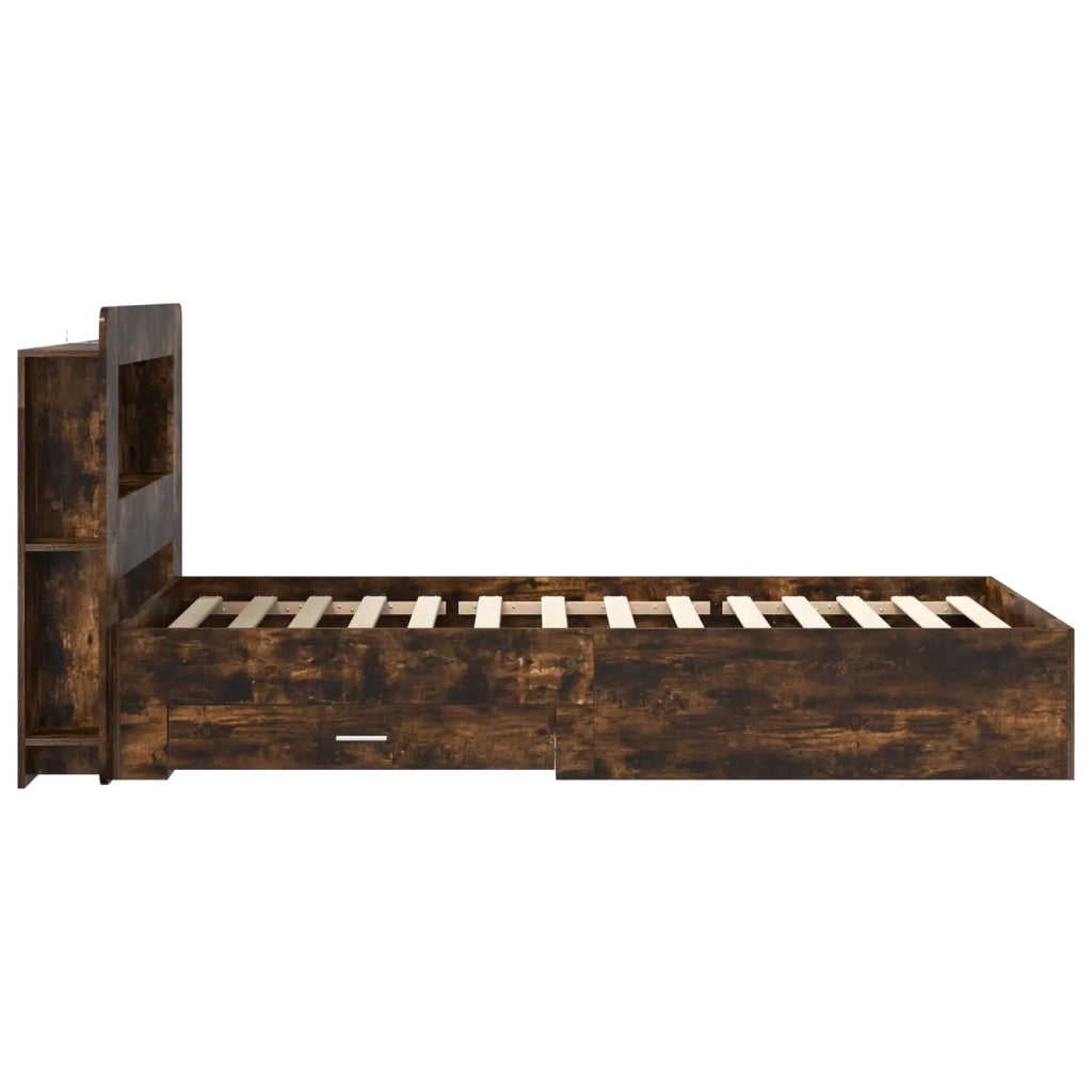 Telaio del letto con storage Rovere Fumo 90 x 190 cm