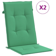 2 pz Cuscini per Sedie da Giardino Verdi 120x50x3 cm