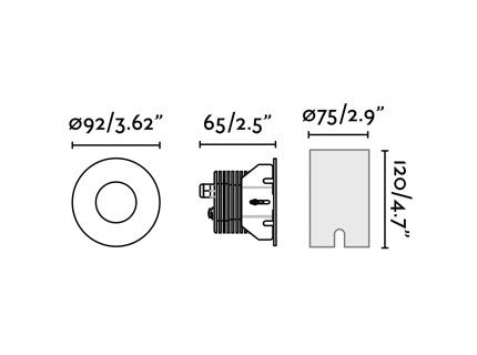 GRUND 92 Lampada nera incasso 13W
