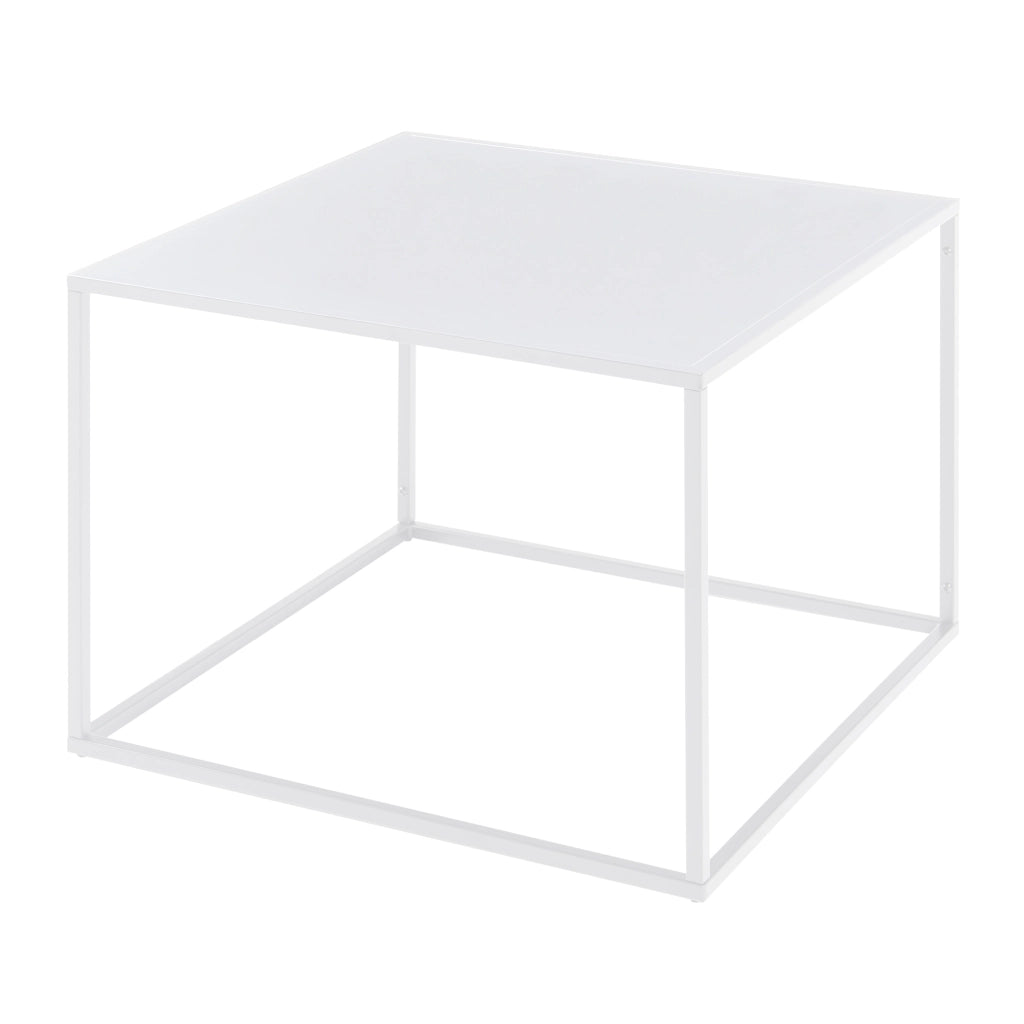 Tavolino Basso da Soggiorno Solund a 1 Piano di Appoggio 60x60x45 cm Bianco opaco [en.casa]