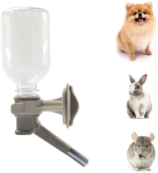 Fontana per animali da 330 ml con chiusura anti-tracimazione - può essere inclinato in avanti e indietro per bere e mangiare - adatto per cuccioli/cani da gioco piccoli/coniglie/gattini/chinchilla, gabbie o recinti.