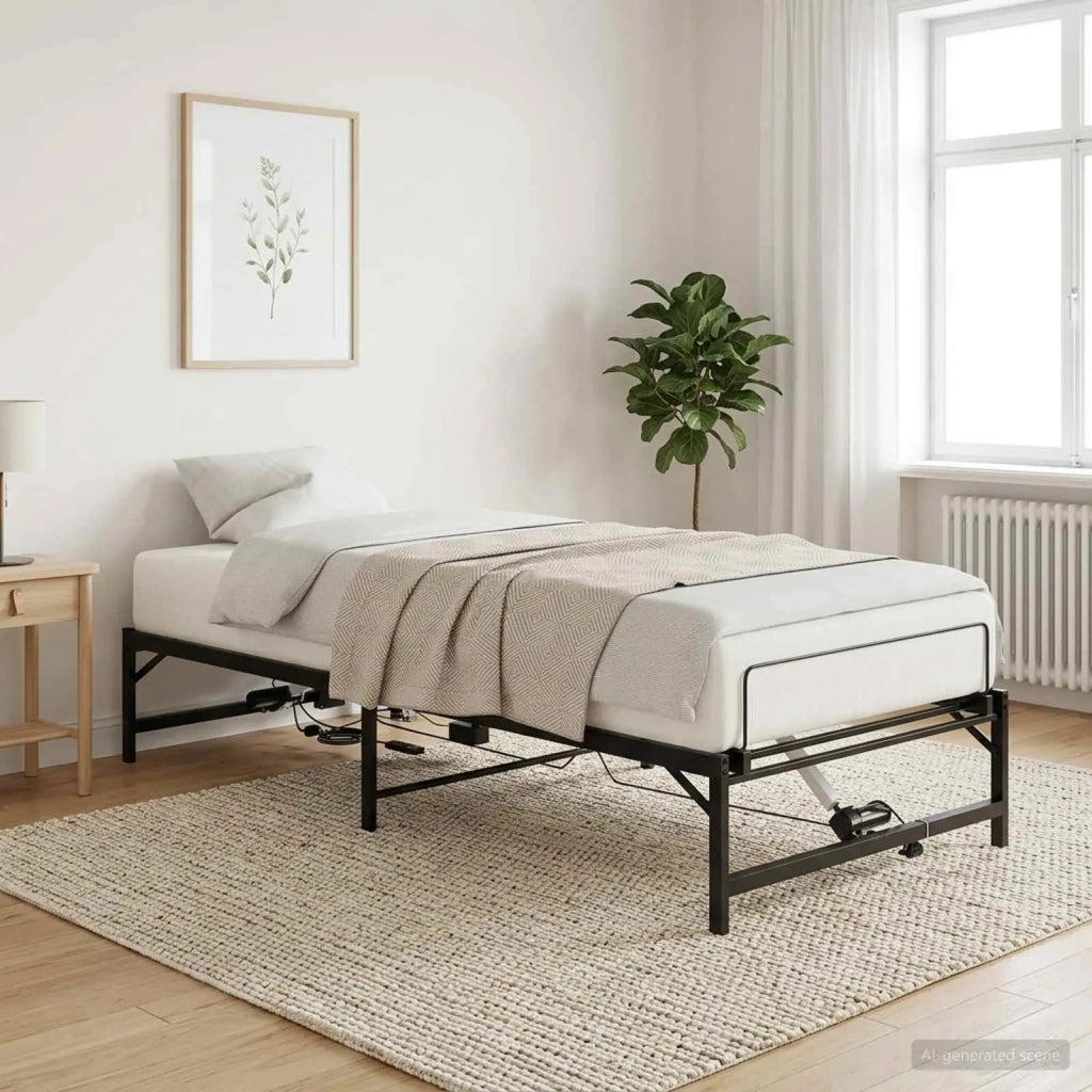 Telaio Letto Elettrico Regolabile Nero 75 x 190 cm Acciaio 42021376