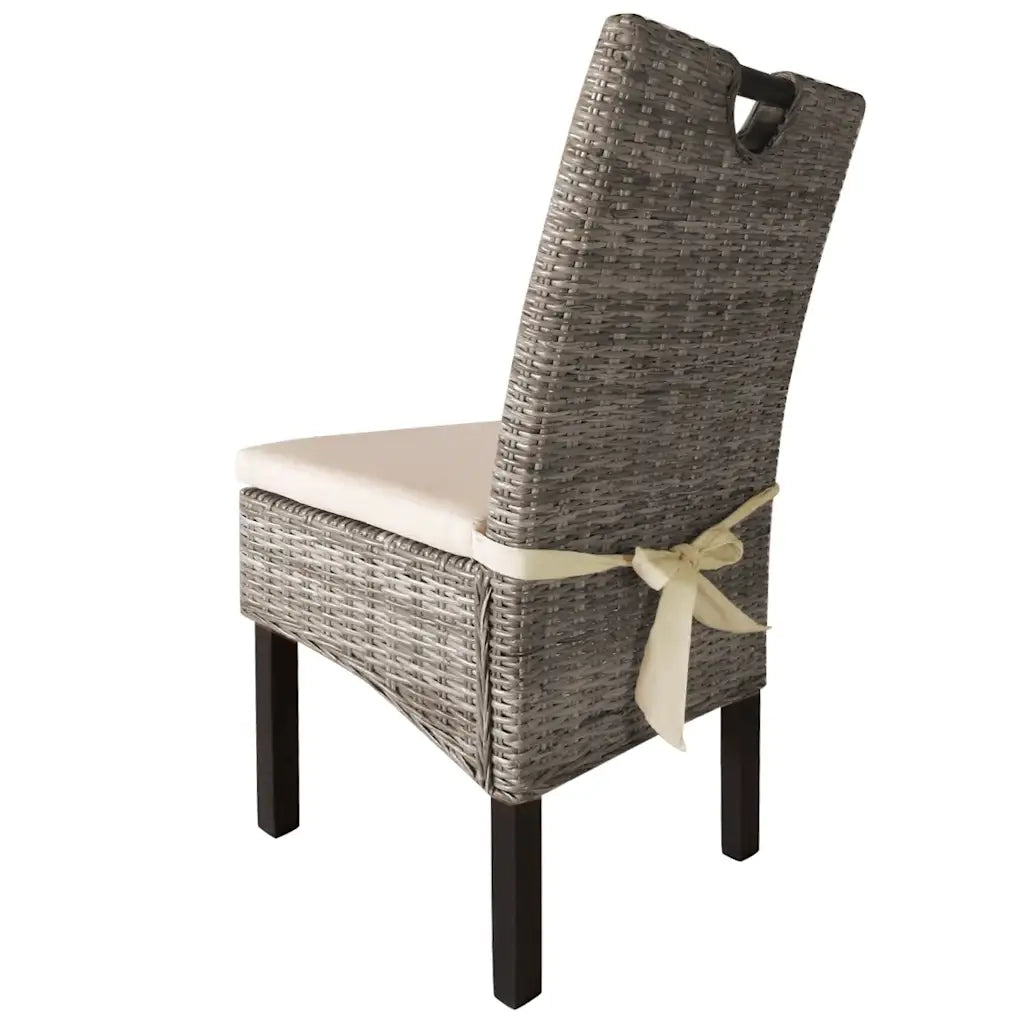 Sedie Sala da Pranzo 2 pz in Rattan Kubu e Legno di Mango cod mxl 23885