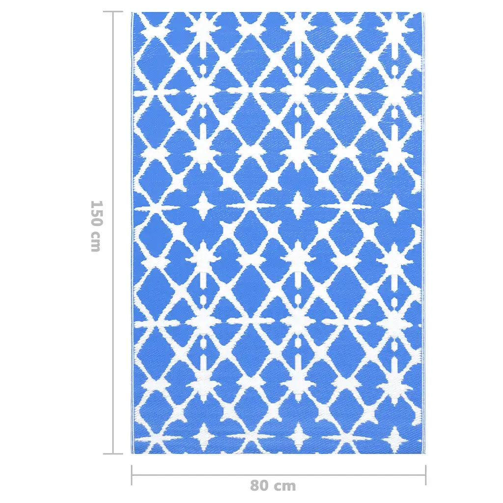 Tappeto da Esterni ARAKIL Blu e Bianco 80x150 cm in PP CFW9561071