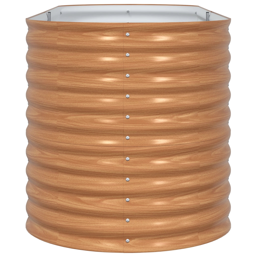 Cassone da Giardino Marrone - Aspetto Legno 240x80x81 cm in Acciaio