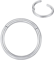 Accessori per piercing - Acciaio inox 316L - Anello segmentato pieghevole - Acciaio chirurgico - Ipoadesivo - 1,6 mm di spessore - 6 mm di diametro interno - Piercing