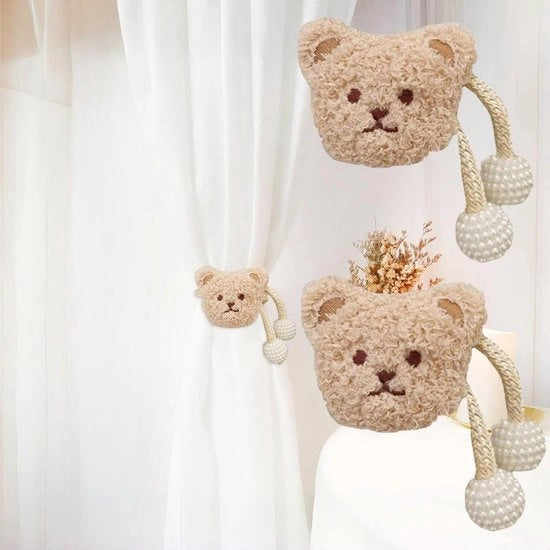 Set di 2 pezzi di maniglioni per bambini - Design di cartoni animati - Clip di tenda carini - Clip decorativi per camera da letto e camera dei bambini - Tema leone cartone animato