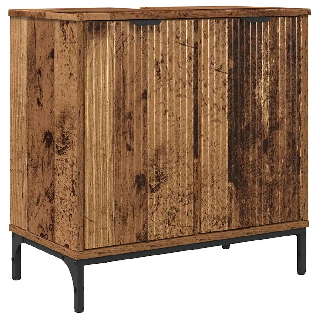 Armadio per Lavabo da Bagno-Armadietto da bagno-Mobiletto da bagno Legno vecchio 60,5 x 33,5 x 61 cm