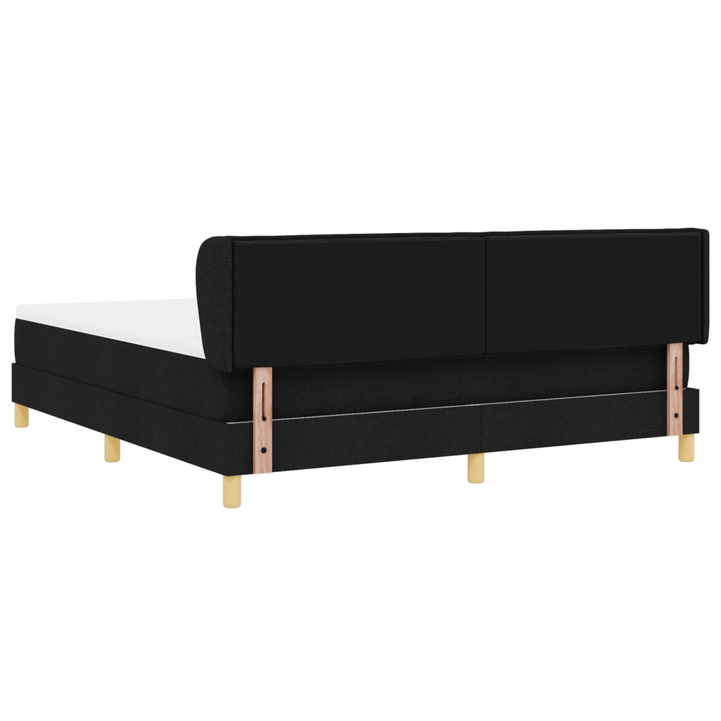Letto a Rete con Materasso Nero 180x200 cm Tessuto